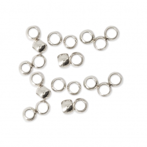 Crimp beads 2.5 mm - European-made - fine silver plating x50