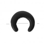 Half Moon or horn bead 2 holes 15 mm Black x1