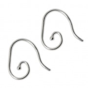925 Sterling Silver Earwires 19 mm x2|raw }}
