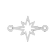 925 Sterling Silver Star spacer 2 loops 17x11 mm x1|raw }}