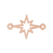 925 Sterling Silver Star spacer 2 loops 17x11 mm - Rose Gold Tone x1