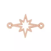 925 Sterling Silver Star spacer 2 loops 17x11 mm - Rose Gold Tone x1