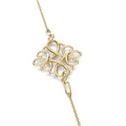 925 Sterling Silver square filigree pendant/spacer 15 mm Gold Tone 24Kt plated x1