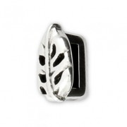 Poussoir slider en métal Feuille pour lacet 5 mm Antique Silver Plating x1|raw }}