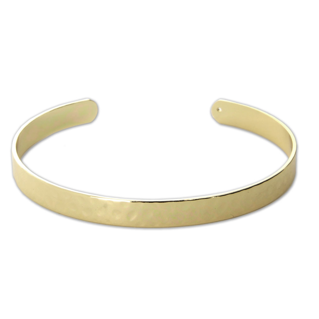 Brass bracelet with Hammered surface 6.20 mm Gold Tone x1 Perles & Co
