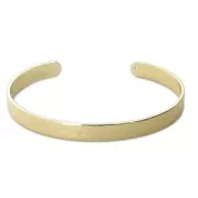 Brass bracelet with Hammered surface 5 mm Gold Tone x1