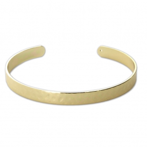 Brass bracelet with Hammered surface 5 mm Gold Tone x1
