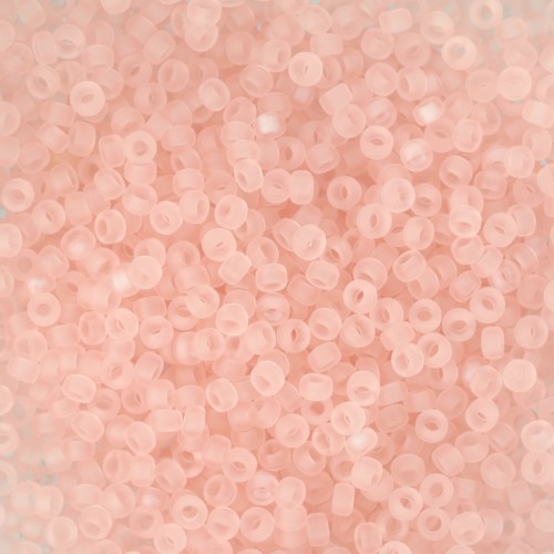Miyuki seed beads 15/0 155F - Mat Transparent Light Tea Rose x8g