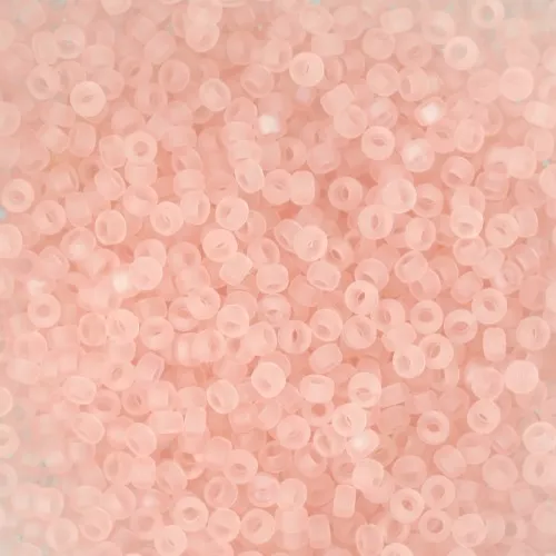 Miyuki seed beads 15/0 155F - Mat Transparent Light Tea Rose x8g