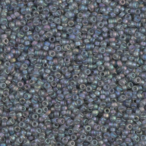 Miyuki seed beads 15/0 152FR - Mat Transparent Gray Mat AB x8g