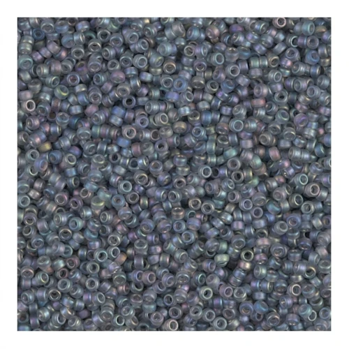 Miyuki seed beads 15/0 152FR - Mat Transparent Gray Mat AB x8g