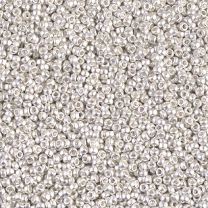 Miyuki seed beads 15/0 961F - Mat Bright Sterling Silver Plated x5g