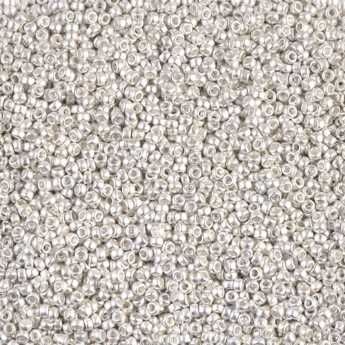 Miyuki seed beads 15/0 961F - Mat Bright Sterling Silver Plated x5g