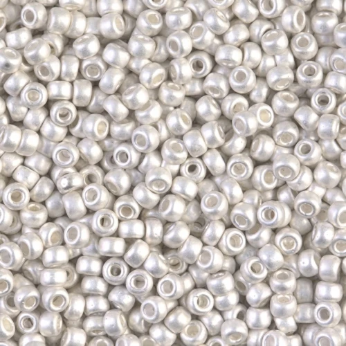 Miyuki Seed beads 8/0 961F - Mat Bright Sterling Silver Plated x5g