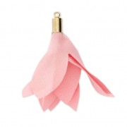 Fabric tassel imitation silk 35 mm with holder - Pink x1|raw }}