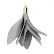 Fabric tassel imitation silk 35 mm with holder - Grey x1