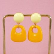 Flat pad earstuds 14 mm Fine gold plated x2