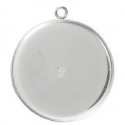 925 Sterling Silver Pendant setting for 30 mm cabochon x1|raw }}