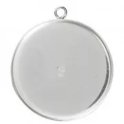 925 Sterling Silver Pendant setting for 30 mm cabochon x1