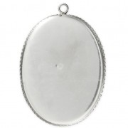 925 Sterling Silver Pendant setting for 30x40 mm cabochon x1|raw }}