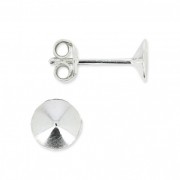 925 Serling Silver Earstuds for PureCrystal cabochons 1088 4 mm x2