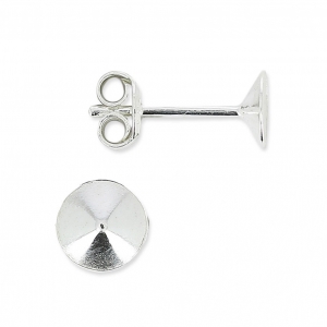 925 Serling Silver Earstuds for PureCrystal cabochons 1088 4 mm x2