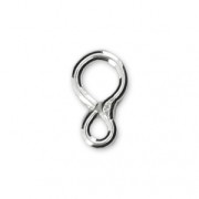 925 Sterling Silver Connector / double loop 9x5 mm x5