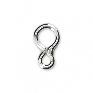 925 Sterling Silver Connector / double loop 9x5 mm x5