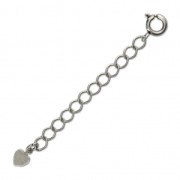 Spring clasp 7 mm with extension chain - Antique fine silver plating x1