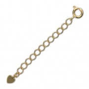 Spring clasp 7 mm with extension chain - fine Gold plated x1