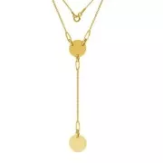 925 Sterling Silver round spacer 3 holes 9 mm - Gold Tone plated  x1