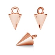 925 Sterling Silver pyramid charm 9x5 mm 18 Kt Rose Gold Tone x1