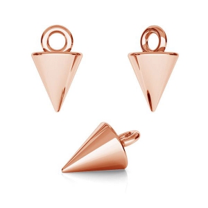 925 Sterling Silver pyramid charm 9x5 mm 18 Kt Rose Gold Tone x1