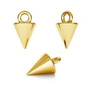 925 Sterling Silver pyramid charm 9x5 mm 24Kt Gold Tone  x1