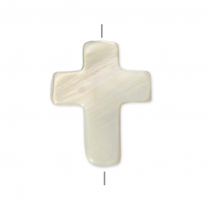 Mother of pearl Cross 18x13 mm Natural x1