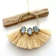 Mounting round element for beadweaving 40 mm - Mat Gold Tone x1