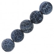 Beads Cracked dyed Agate beads 8 mm Blue x10|raw }}