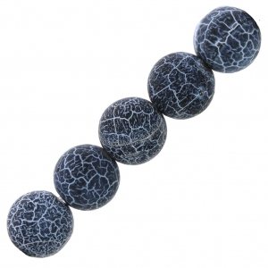 Beads Cracked dyed Agate beads 8 mm Blue x10