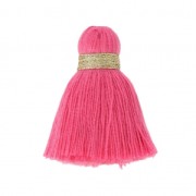 Imitation cotton tassel 35 mm Fuchsia/Gold x1|raw }}
