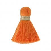 Imitation cotton tassel 35 mm Orange/Gold x1