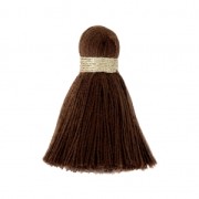 Imitation cotton tassel 35 mm Brown/Gold x1|raw }}