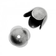 Cord tulip ends 8 mm - Antique fine silver plating x4|raw }}