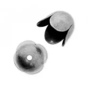 Cord tulip ends 8 mm - Antique fine silver plating x4