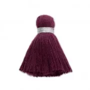 Imitation cotton tassel 35 mm burgundy / Silver x1