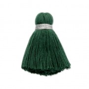 Imitation cotton tassel 35 mm Fir Green/Silver x1