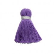 Imitation cotton tassel 35 mm Purple/Silver x1|raw }}
