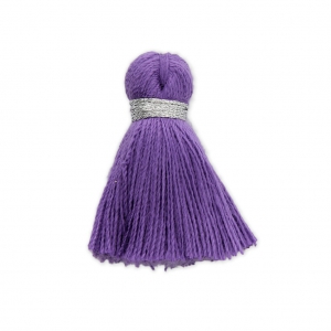 Imitation cotton tassel 35 mm Purple/Silver x1