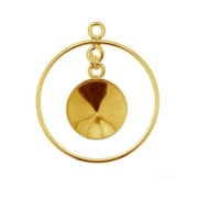 925 Sterling Silver Pendant 24 mm for PureCrystal 1122 12 mm - 24Kt gold plated x1|raw }}