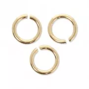 Jumprings open 3 micron 3.5x0.5 mm - 16 Kt Gold Plated x6