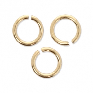 Jumprings open 3 micron 3.5x0.5 mm - 16 Kt Gold Plated x6